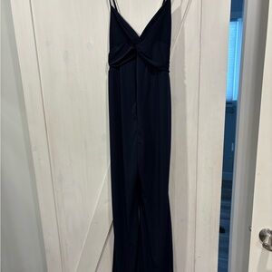 Elegant dark blue Jumpsuit maternity flared leggings